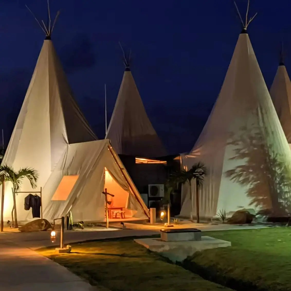 Pyramid Teepee Striangle Tipi Safari Tent High-quality  Waterproof Glamping Living Resort Luxury Hotel party outdoor camping yur