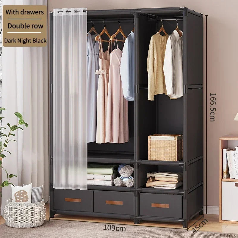 Simple Wardrobe Storage Closet Cabinet Durable Large Capacity Clothe Cabinetdustproof and Economical Wardrobe Bedroom Furniture