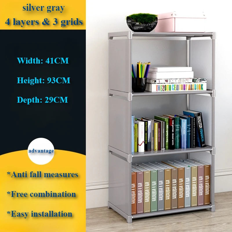 Bookshelf Storage Rack Simple Bookshelf Debris Storages Shelf Multi-layer Book Closet Organizer Bedroom Easy Assembly Bookcase