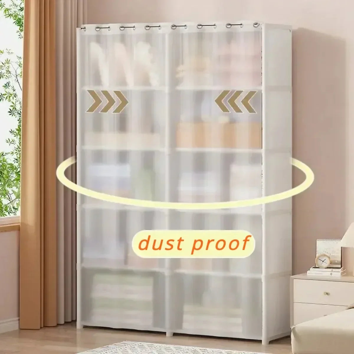 Bookshelves Dust-proof Bookshelf Organizer Storage Rack with Curtains Storage Cabinet Multi-layer Assembly Closet Organizer