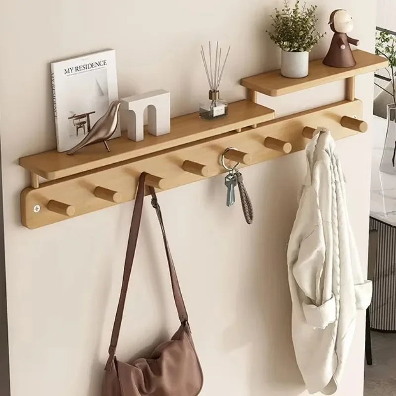 Perchero de pared de bambú, creativo, sencillo, de lujo, para colgar en la pared, para dormitorio, almacenamiento de ropa, sala de estar, muebles para el hogar