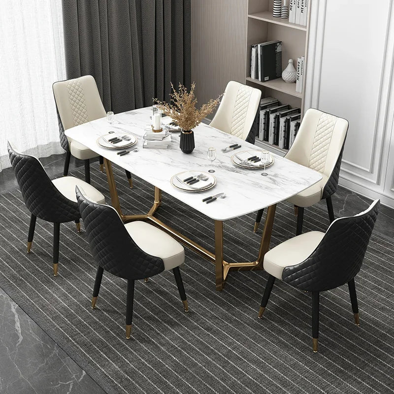 Silla de comedor de cuero, relajante, para el hogar, bar, ergonómica, nórdica, cómoda, reclinable, mesa de madera de lujo, para exteriores, hotel