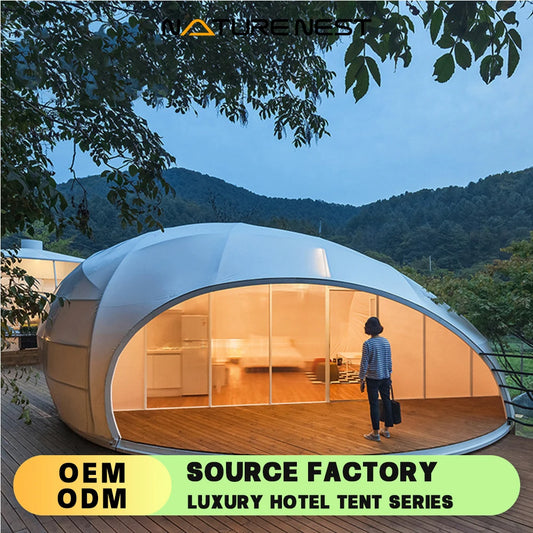 Cocoon Tent Shell Shape Hotel Dewdrop Shaped Space Glamping Geodesic PVDF Igloo Dome Safari Resort Commercial Event Camping Tipi