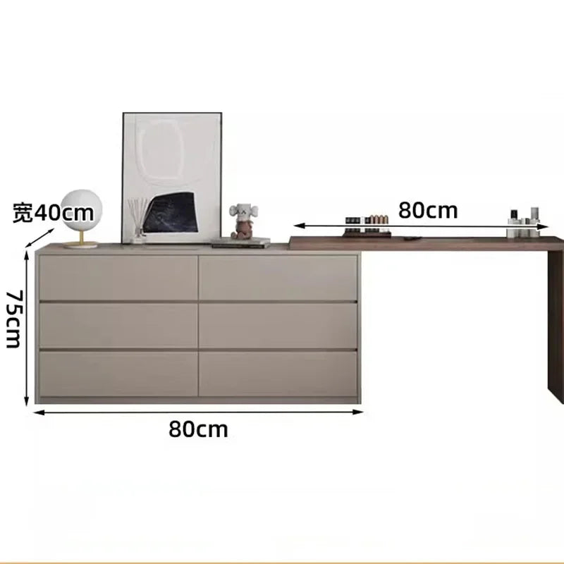 Tocador de madera europeo para niñas, organizador de almacenamiento, tocador de lujo con luz LED, mueble para maquillaje