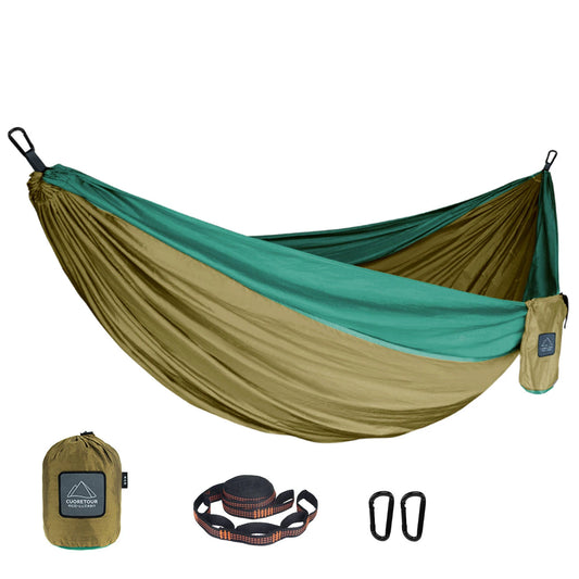 Hamac de jardin portable en nylon parachute simple et double taille pour camping en plein air, randonnée