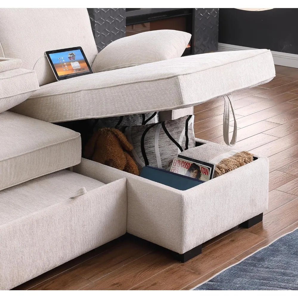 Sofa Bed, Wood Bedframe, for Living Room Bedroom Office, Pull Out Modular Sofa Bed Convertible Living Room Furniture