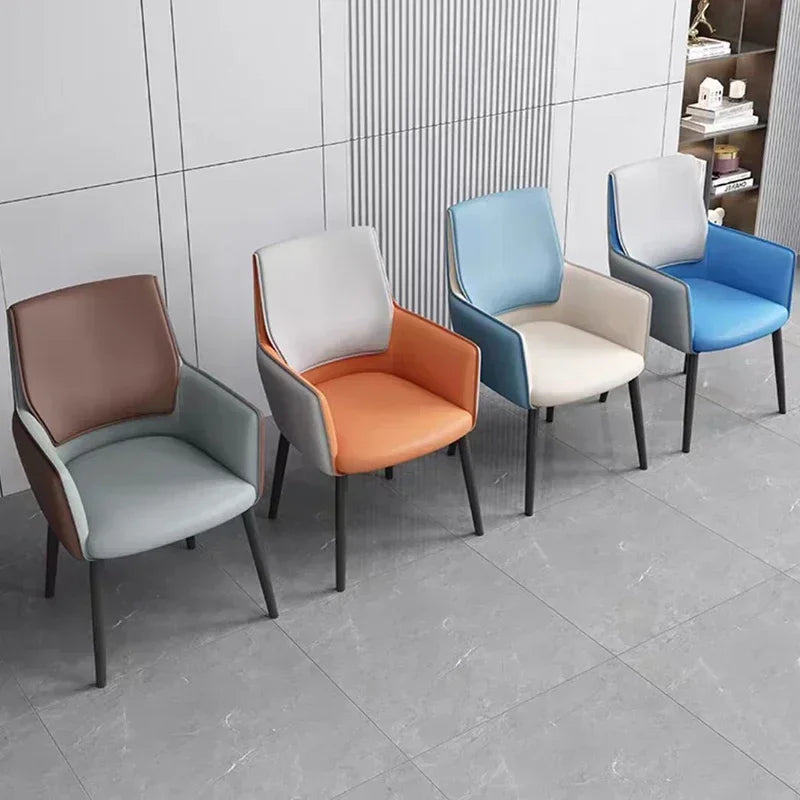 Dining chairs Leather Dining Chair Luxury Hotel Salon Vanity Living Room Armchair Design Nordic Sedie Da Pranzo Office Furniture