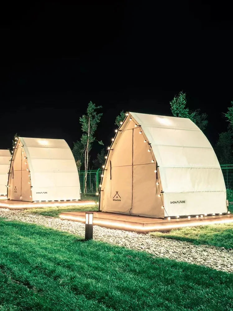 Tente d'hôtel de camping de luxe sauvage en forme de manteau d'extérieur Tente de restaurant sur le toit épaissie Équipement de camping résistant aux intempéries Auvent