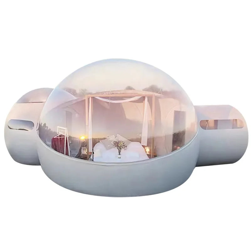 Tente dôme de glamping à bulles transparente gonflable extérieure pour pique-nique, hôtel igloo, tente à bulles transparente gonflable