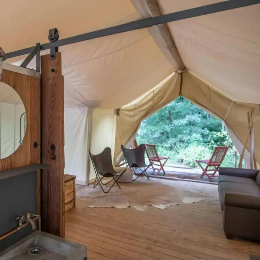 Tente d'hôtel de luxe en tissu à membrane tendue pour événements de festivals en plein air, PVC respectueux de l'environnement, grande tente tipi à membrane tendue