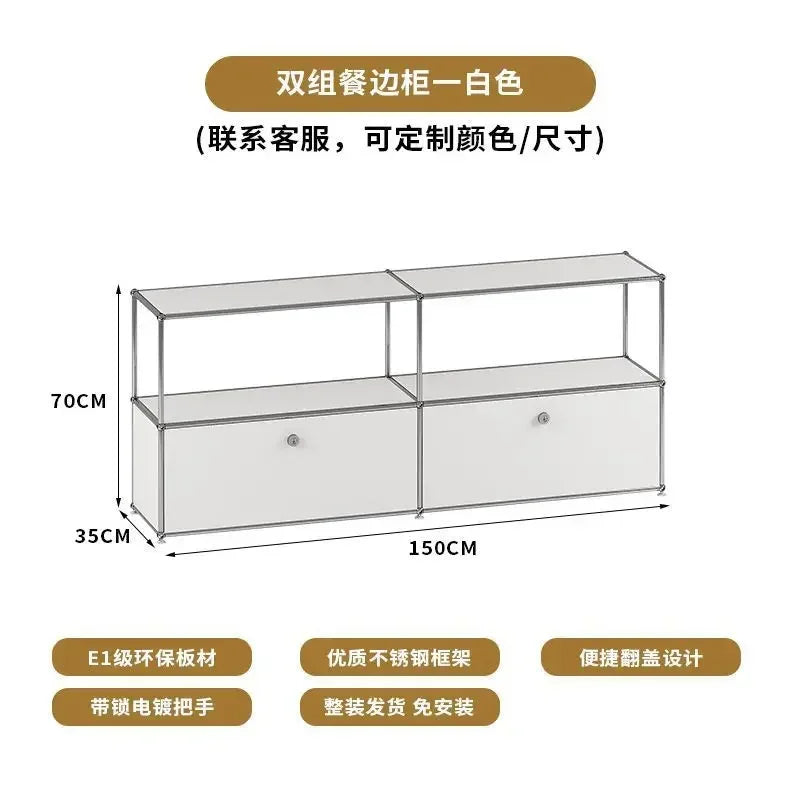 Meuble TV en acier inoxydable Usm Mid-Ancient Rangement Combinaison de plusieurs couleurs Buffet Armoire Commode de salon