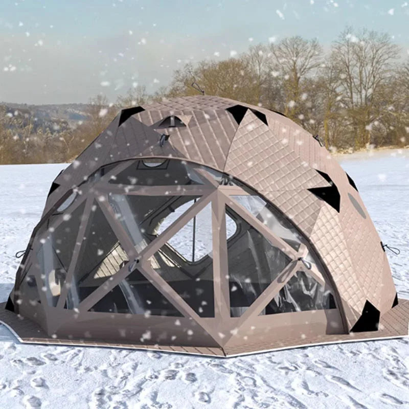 Tentes dômes Grandes maisons de boules de puits de lumière Tente hémisphérique Eco Hotel Transparent Géodésique Imperméable Glamping de luxe Dôme géodésique