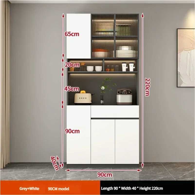 Grand tiroir personnalisé diviseur d'armoire plusieurs armoires de cuisine hautes blanches placard de rangement nordique Alacena Cocina Despensa Furniture