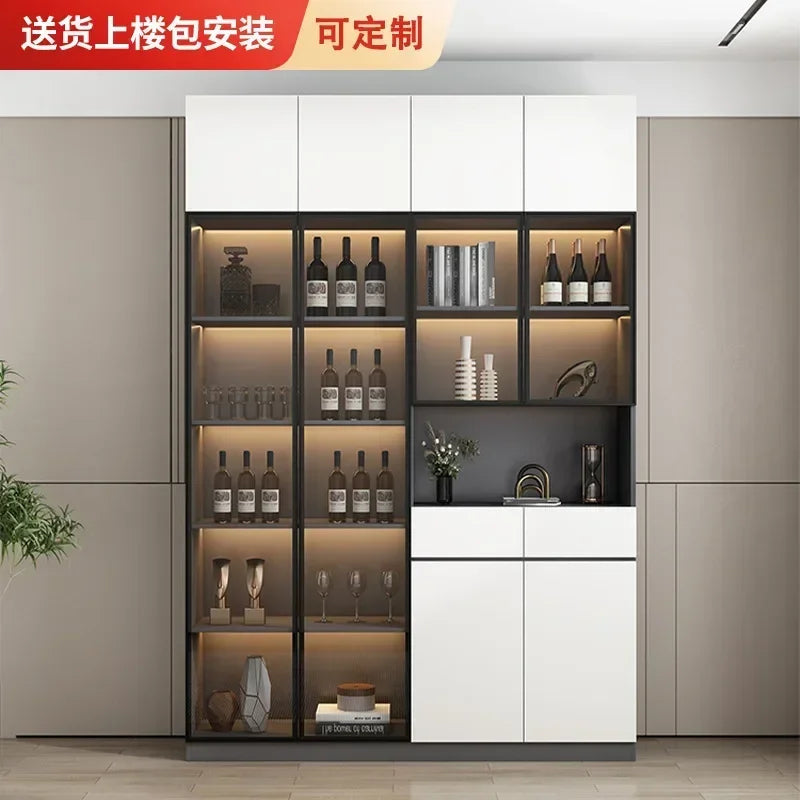 Grande armoire de cuisine, buffet, armoire de rangement de cuisine moderne, bar à vin, bar à café, armoire avec support à micro-ondes, îlots de buffet