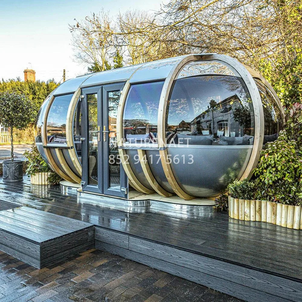 Rotating Gazebo Green Living Garden Pod Scotlands Premier Summerhouse Oval House Ornate Gardens Capsule Homes Luna Capsule HoteL