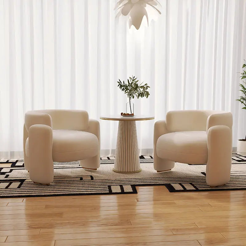 Cream Style Single Sofa Chair Reception Area Business Negotiation Reception Table and Chair Nordic Simple  Luxury Hotel Chair