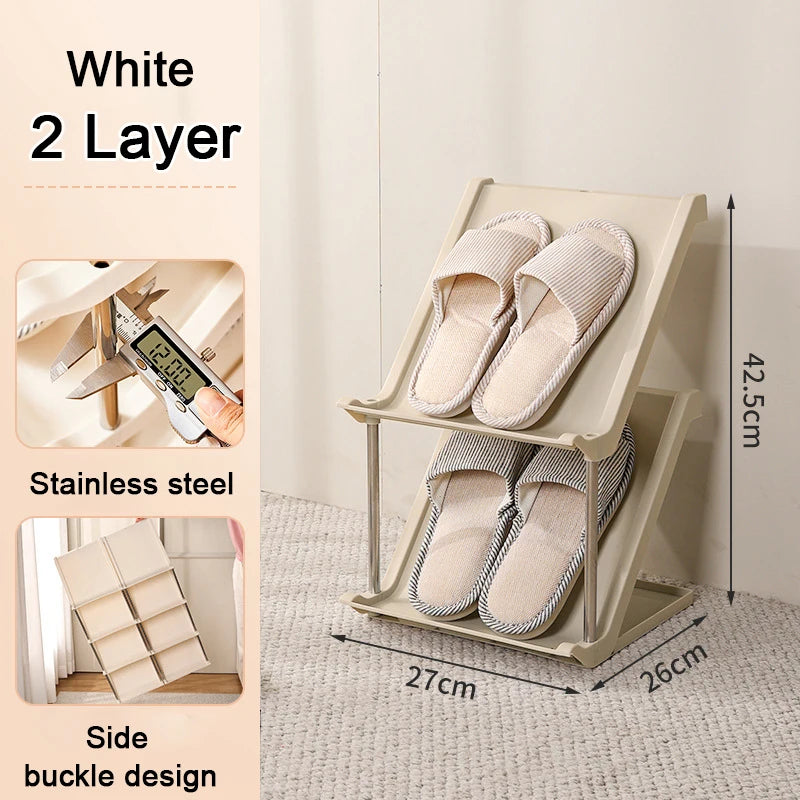 Stackable Shoe Rack Space Saving Shoerack Organizer for Entry Door Multi-Layer  Plastic living room Cabinet Furniture