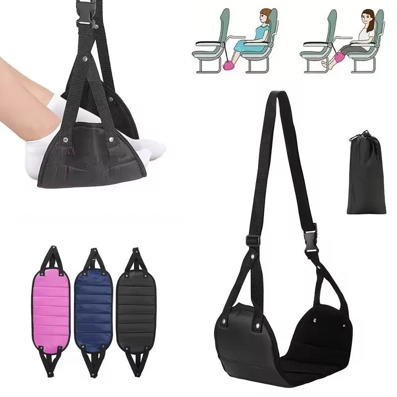 Travel Hammock Suspended Adjustable Office Hammock with Airplane Footrest for High Speed Rail Car Outdoor Furniture