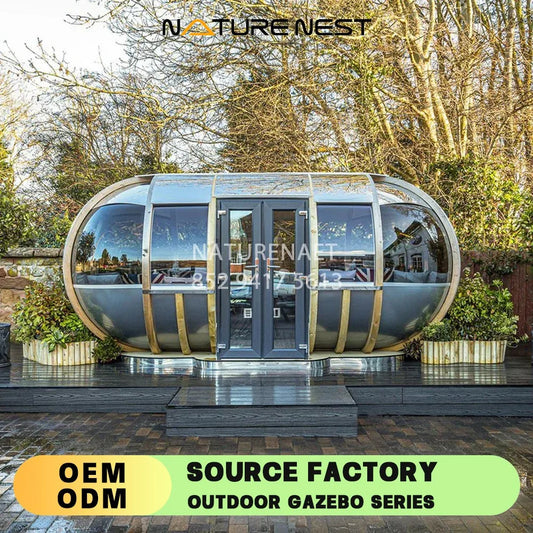 Rotating Gazebo Green Living Garden Pod Scotlands Premier Summerhouse Oval House Ornate Gardens Capsule Homes Luna Capsule HoteL