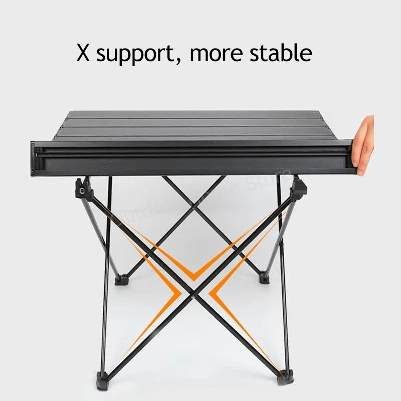 Table pliante portable d'extérieur Table à roulettes légère en aluminium Table de pique-nique pliable Bureau de camping Barbecue Mobilier d'extérieur