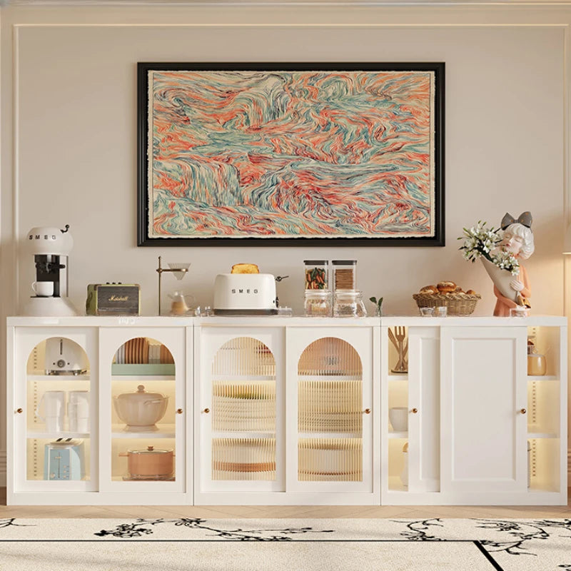 White Lounge Cabinet Sideboard Kitchen Cupboard Living Room Chairs China Dining Chests Drawers Modern Furniture Vitrina Home