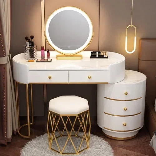 Tocador de maquillaje para niñas, mesa de tocador blanca, escritorio para dormitorio, cajones, almacenamiento, tocador, muebles para el hogar