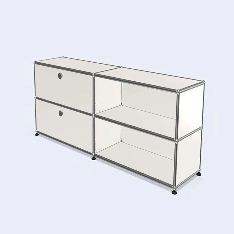 Storage Cabinet Sideboard Haller Cabinet Storage Shelf Modular Furniture Stainless Steel Metal Board Living Room Cabinet-No Keys