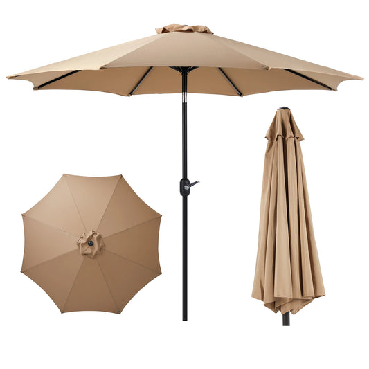 Parasol d'extérieur JHK Protection UV pour jardin Structure robuste Parasols d'extérieur toutes saisons pour les vacances à la piscine dans l'arrière-cour