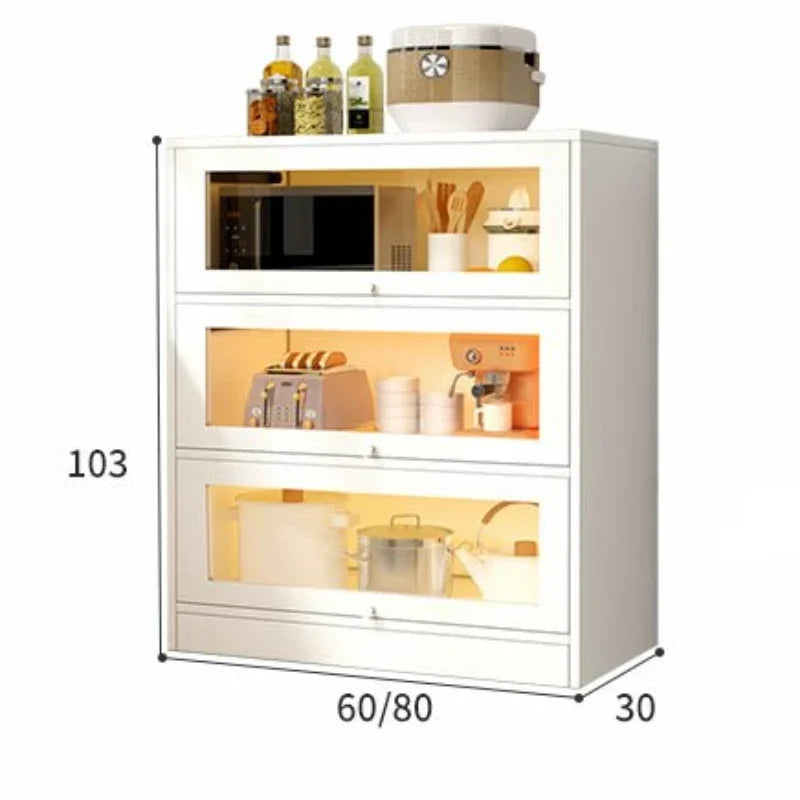 Meubles bas de cuisine Armoire en métal Organisateur noir Garde-manger Armoires de rangement Placard Placard Blanc Gabinetes Multipurpose