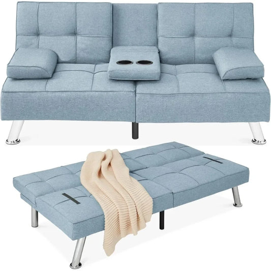 Sleeper Sofa Linen Modern Folding Futon, Reclining Sofa Bed for Apartment, Dorm W/Removable Armrests  Sofa Rozkładana  Sofas