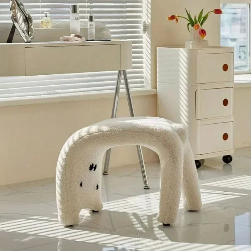 1 taburete creativo con forma de gato, tocador, taburete otomano para pasillo, reposapiés debajo del escritorio, banco bajo, pufs, muebles para banquetes