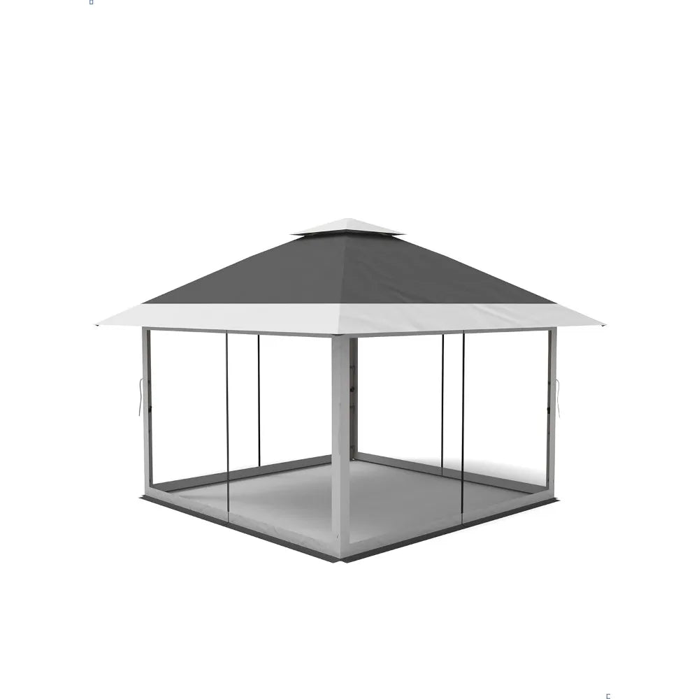 Gazebo Abri d'extérieur 12x12 Pop Up avec moustiquaire 4 Stanbags Tente instantanée pour pelouse, jardin, terrasse arrière