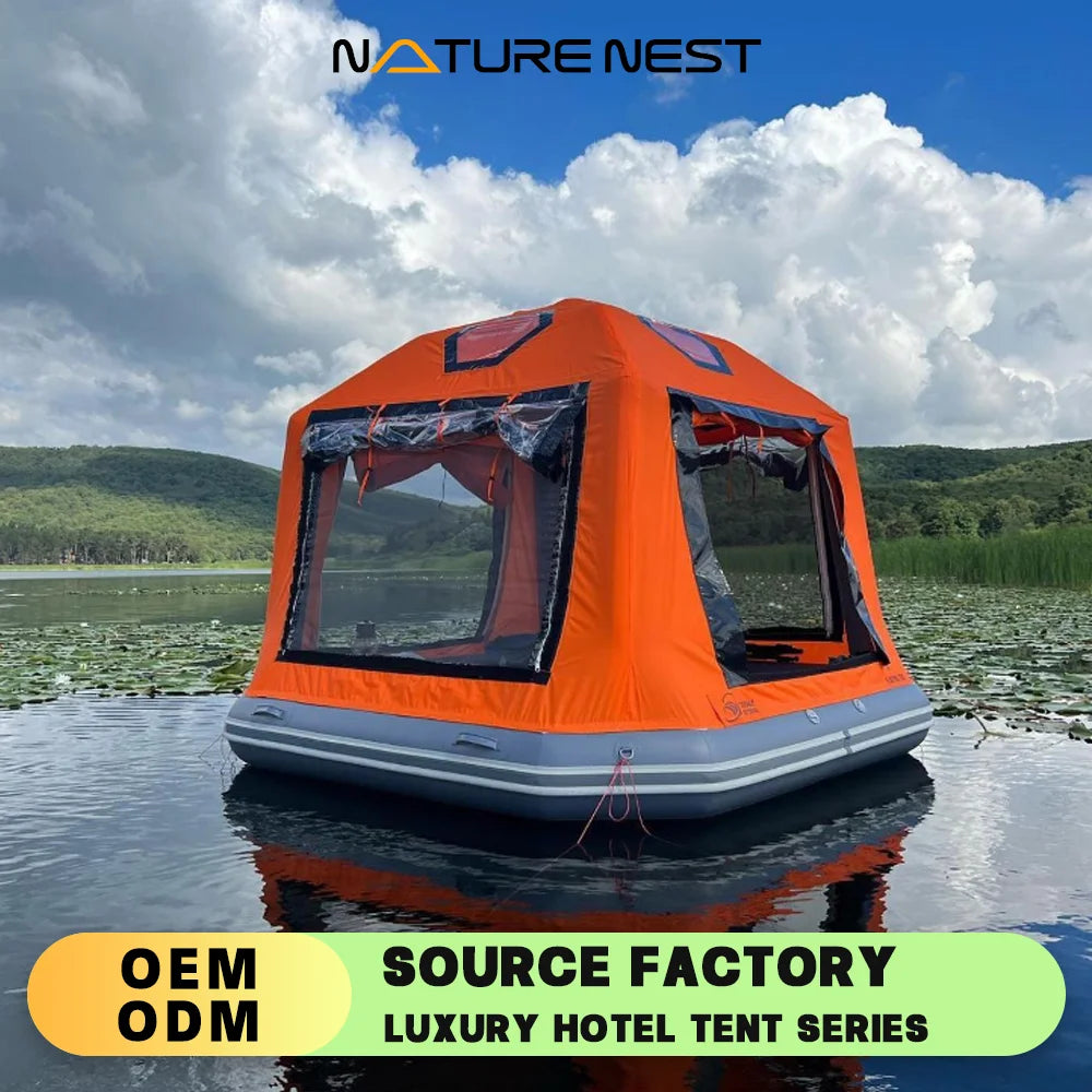 【Nature Nest】Popular Outdoor Inflatable Floating Tent PVC Fishing Platform Tourism for Lake & Park Camping Boat Water House for