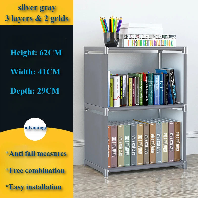 Bookshelf Storage Rack Simple Bookshelf Debris Storages Shelf Multi-layer Book Closet Organizer Bedroom Easy Assembly Bookcase