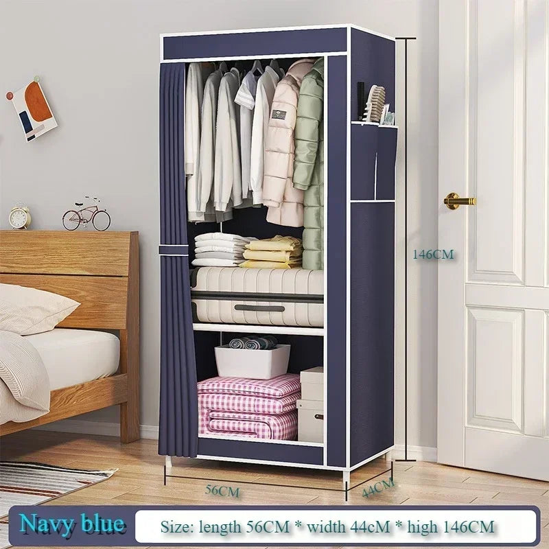 Dustproof Wardrobe Simple Portable Storage Cabinet Household Bedroom Large Capacity Wardrobes Removable Adult Closet Organizer