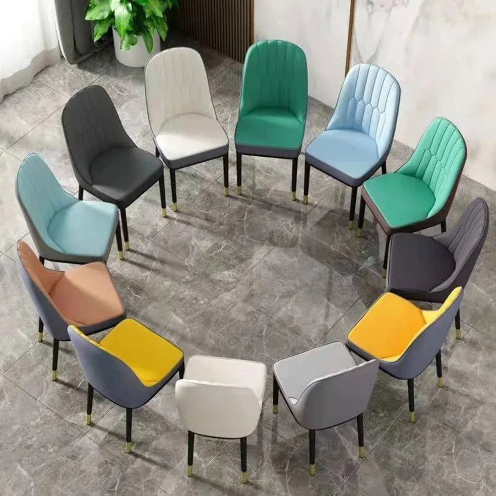 Ensemble de chaises de salle à manger en cuir nordique – Livraison gratuite, design simple et moderne, dossier confortable, meubles de cuisine et de salle à manger