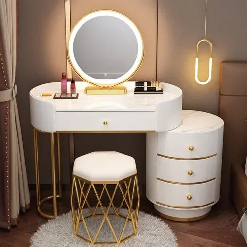 Tocador de maquillaje para niñas, mesa de tocador blanca, escritorio para dormitorio, cajones, almacenamiento, tocador, muebles para el hogar