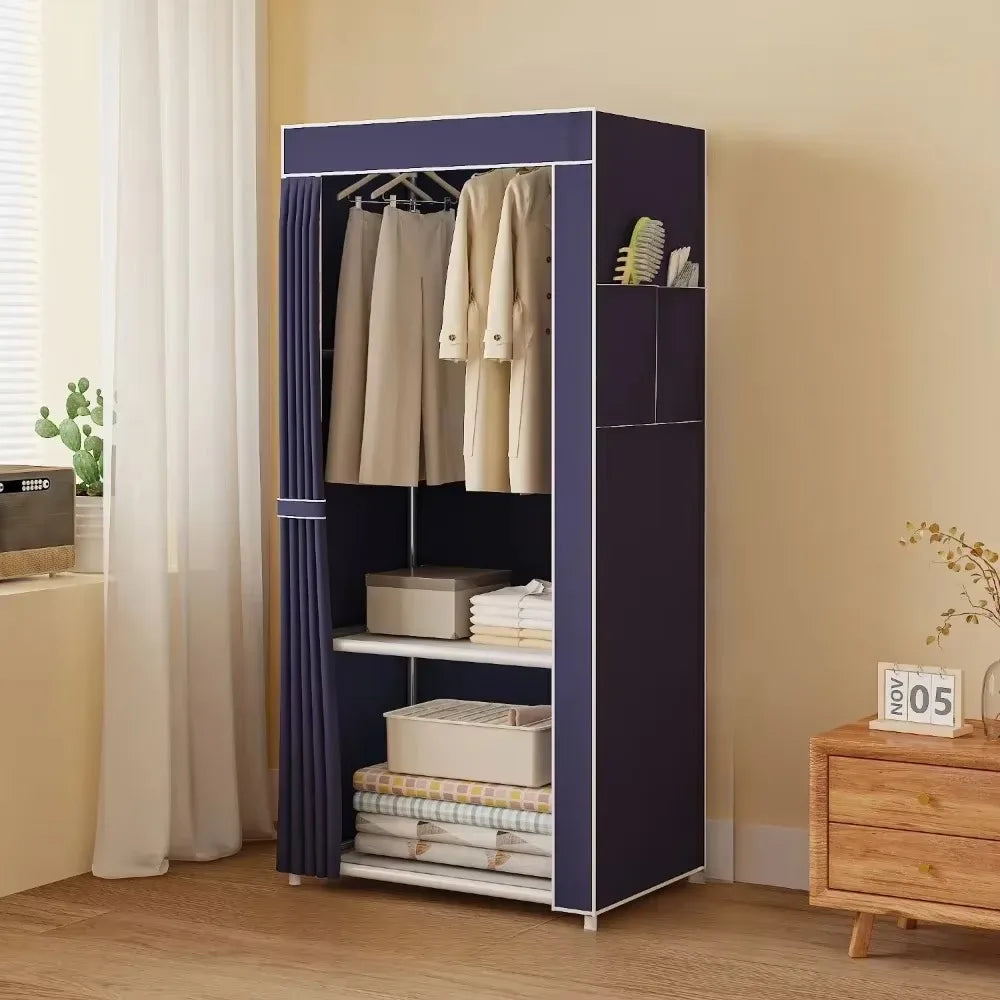 Dustproof Wardrobe Simple Portable Storage Cabinet Household Bedroom Large Capacity Wardrobes Removable Adult Closet Organizer