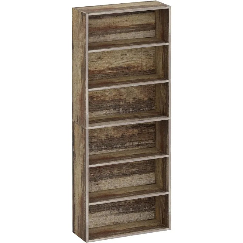 Bookshelves and Bookcases Floor Standing 6 Tier Display Storage Shelves 70in Tall Bookcase Home Decor Furniture