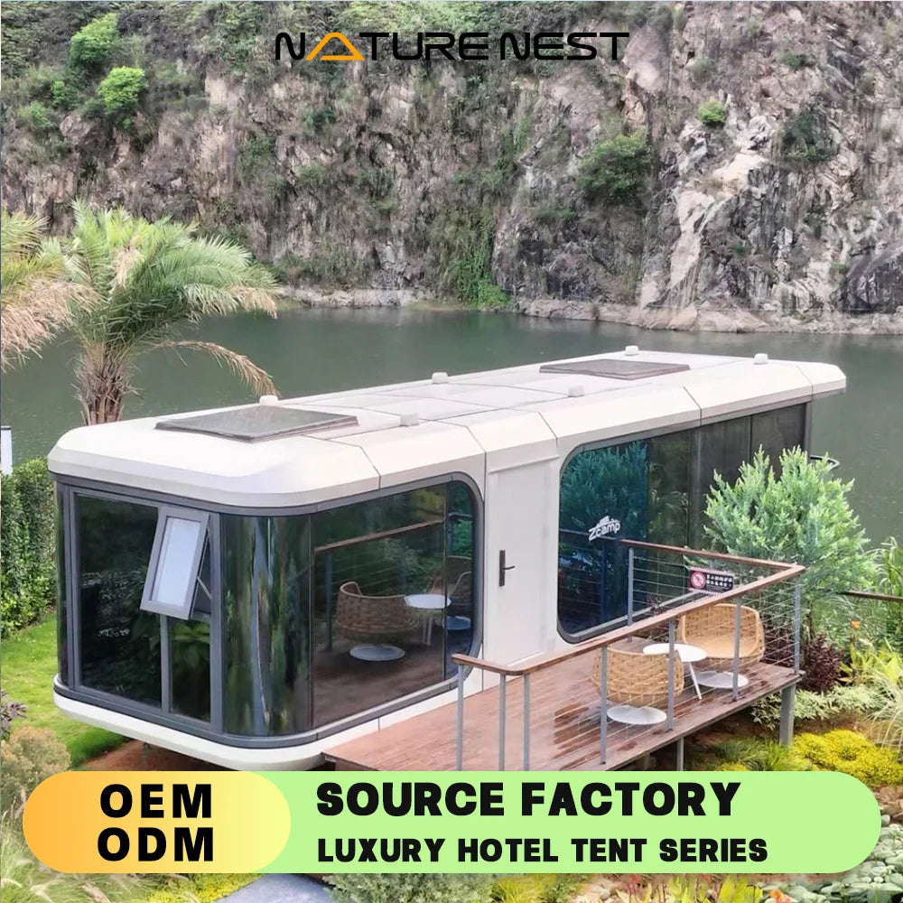 Capsule House Mobile Modern Tiny Prefabricated hotel Prefab container Home Villas Isolated Two Bedroom Luxury Sunrooms