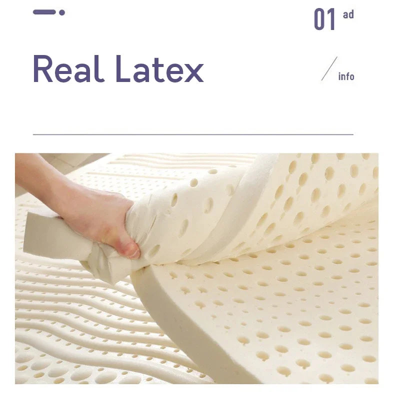 Thailand Natural 100% Latex Mattress Wholesale Student home hotel luxury top Tatami Mat Royal Gift Latex Mats With Cover