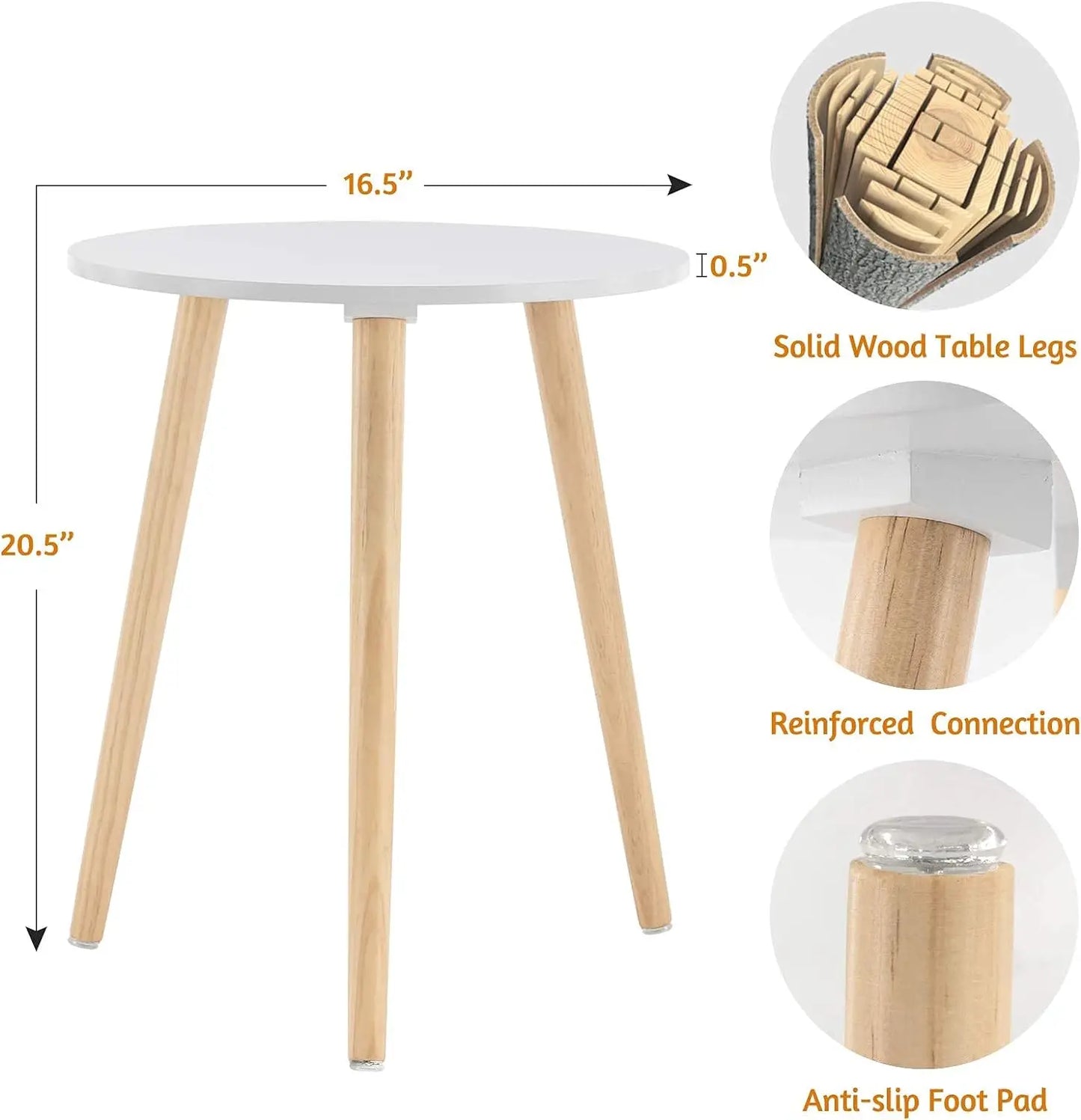 Small Round End Table Removable Mini Desk Wooden Coffee Side Table Living Room Furniture Sofa Bedside Round Table Bedroom Home