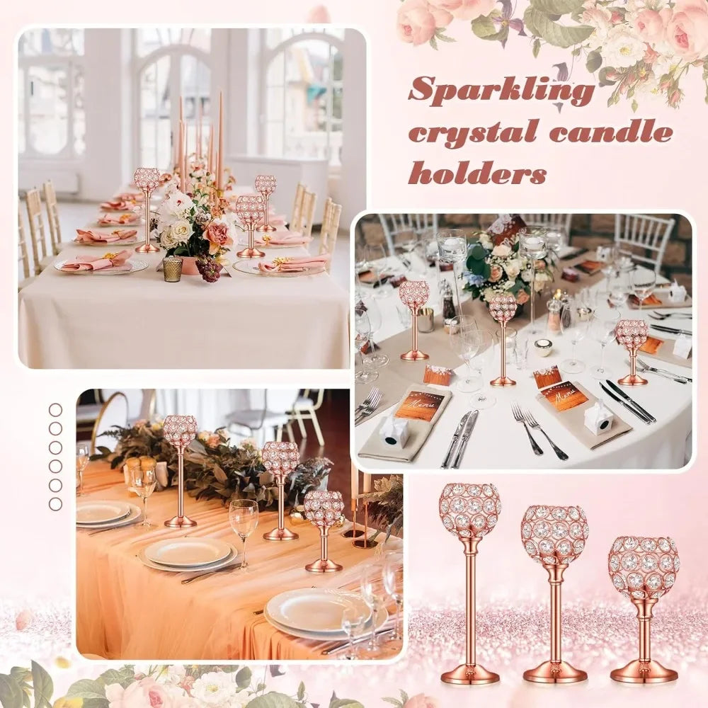 Shiny Candle Holder Home 36 Pieces Crystal Candle Holder Retirement Party Romantic Wedding Table Centerpiece Bulk Decor Candles