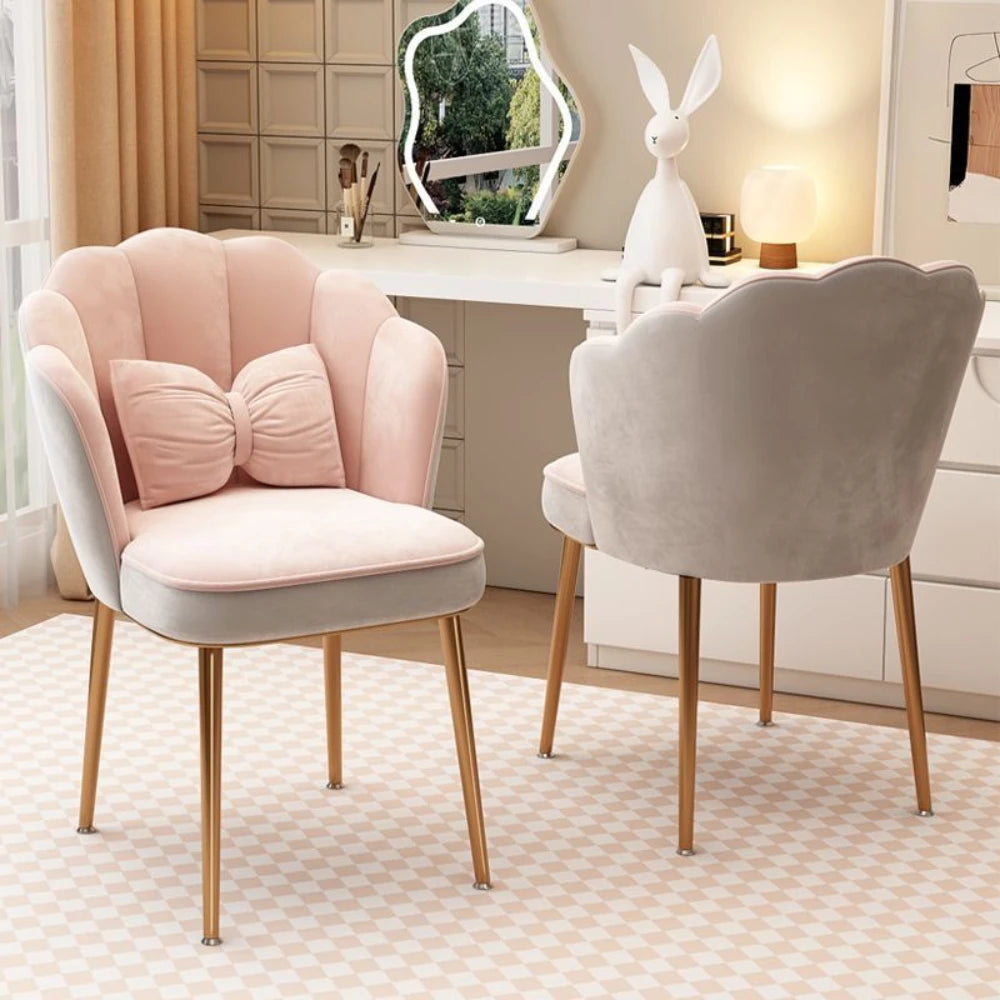 Vanity Chair Modern Dining Chair with Metal Legs for Dressing Room Lounge Nordic Comfortable Makeup Chairs Home Furniture