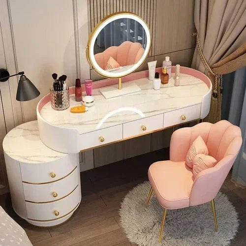 Tocador de maquillaje para niñas, mesa de tocador blanca, escritorio para dormitorio, cajones, almacenamiento, tocador, muebles para el hogar