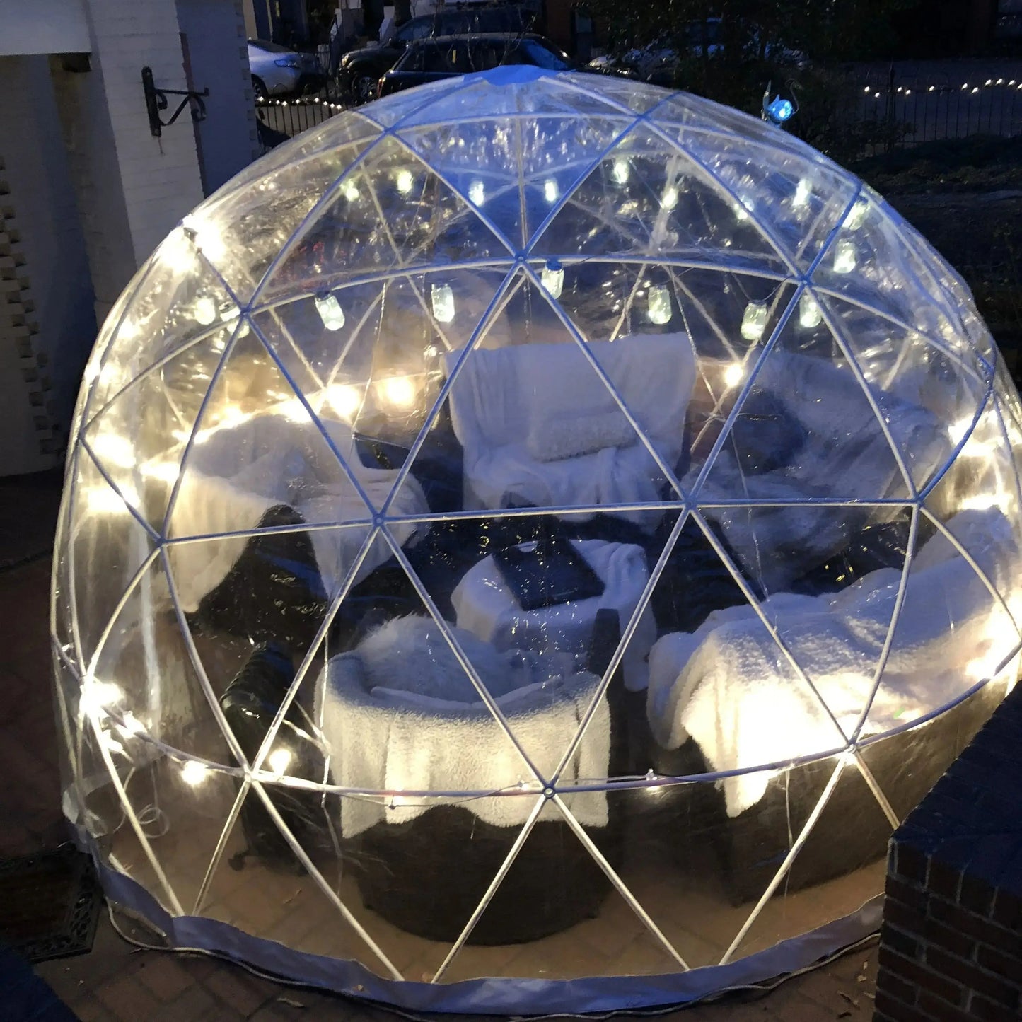 Tente de camping de luxe à dôme géodésique, maison igloo en forme de dôme pour hôtel de plein air, tente à dôme étoilée transparente