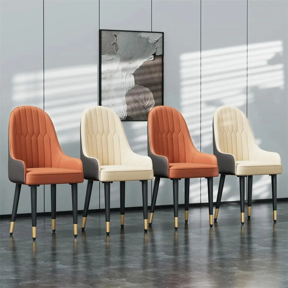 Ensemble de chaises de salle à manger en cuir nordique – Livraison gratuite, design simple et moderne, dossier confortable, meubles de cuisine et de salle à manger