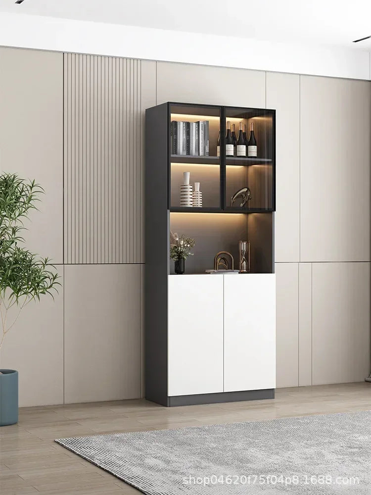 Grande armoire de cuisine, buffet, armoire de rangement de cuisine moderne, bar à vin, bar à café, armoire avec support à micro-ondes, îlots de buffet