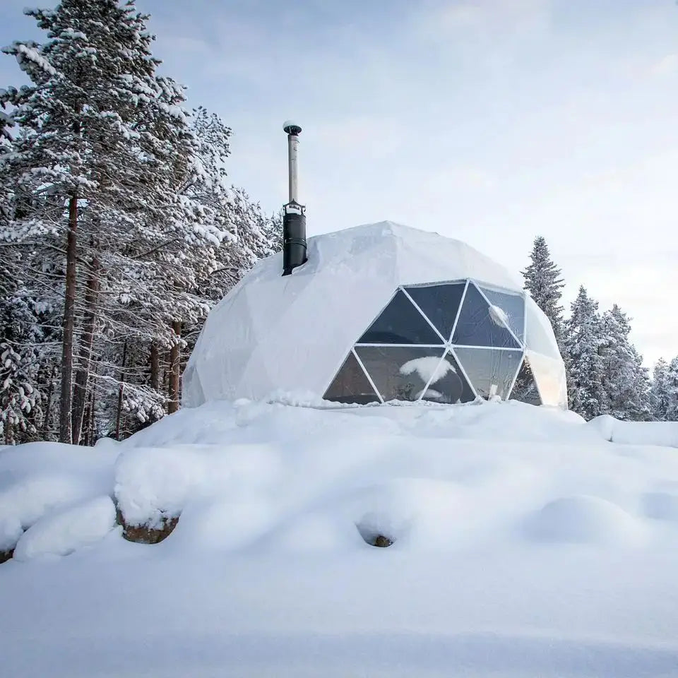 Tente d'hôtel à dôme géodésique Tente de manoir sphérique Resort Camping de luxe en plein air Tente de ciel étoilé transparent Expédition mondiale