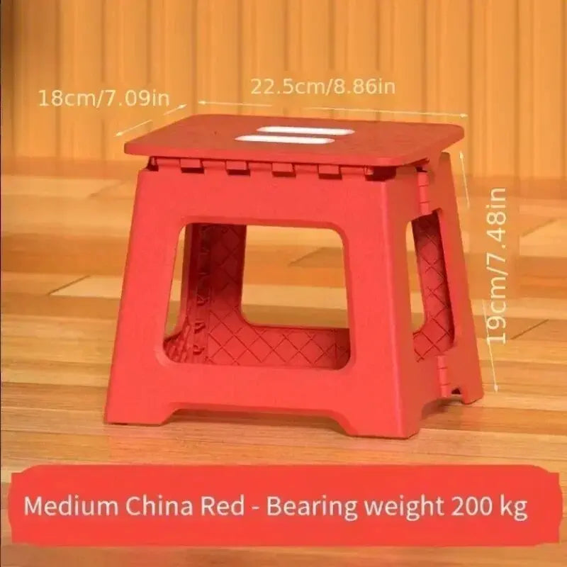 Lightweight Folding Step Stool Multi Purpose Handheld Thickened Footstool Non-Slip Plastic Small Benches Kitchen